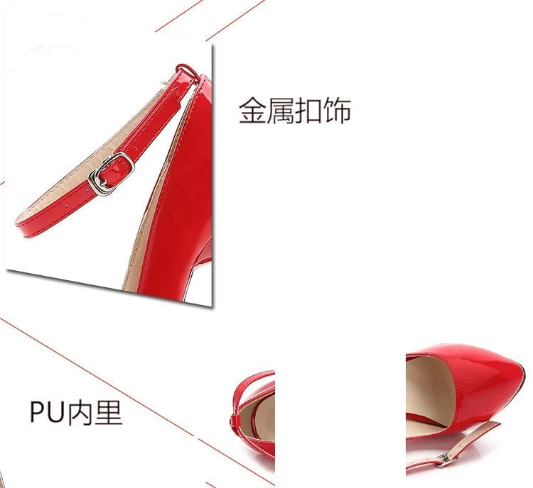Sexy 16cm Extreme High Heels Pumps Shoes Woman Fashion Key Black Red Heeled Dance Party Wedding Office Shoes Ladies Large Size PlatiNum