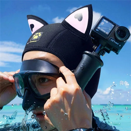 Cat Ear Diving Hood 3mm Neoprene Wetsuit Hood Cute Women's Swimming Cap for Surfing Snorkeling Water Sports Surf Diving Hat