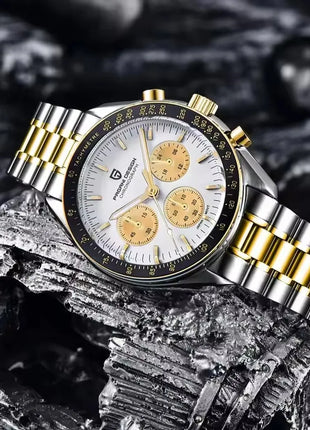 Nuovo Orologio da Uomo PAGANI DESIGN Moon 2026, Orologio al Quarzo di Lusso Dorato per Uomo, Cronografo Sportivo Impermeabile Luminoso con Vetro Zaffiro AR, Lunetta in Ceramica, Acciaio Inossidabile, Regalo per Uomo