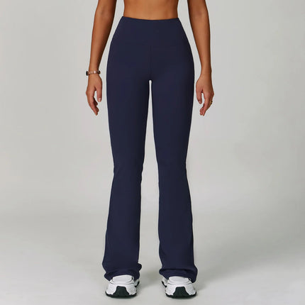 Flared Leggings Women's Wide-leg Pants High Waisted Hip lifting Yoga Pants Quick Drying Running Exercise Fitness Bell bottoms PlatiNum