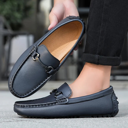 Mocassini in Pelle da Uomo Stile Britannico, Traspiranti, Slip-on, per Guida e Outdoor, Scarpe Casual Classiche Fatte a Mano, Design Elegante