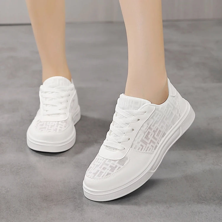 Casual Ell Toe Sneakers Low Top Spor Flats Trendy Versatile Student Leisure Rubber Outsole Summer Breathable Jogging Shoes
