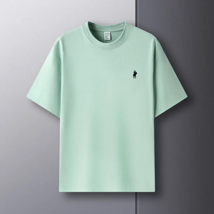 T-shirt da uomo girocollo manica corta in puro cotone 100% vendita calda marchio di lusso estate squisito ricamo pony top traspirante