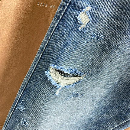 Ripped Jeans Men New Personality Fashion Vintage Blue Streetwear Baggy Denim Pants Casual Tapered Hole Frayed Trousers Male PlatiNum