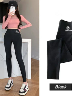 M-XL Shark pants mujer primavera otoño invierno delgados de cintura alta levanta vientre mallas de yoga pies pequeños leggings negros