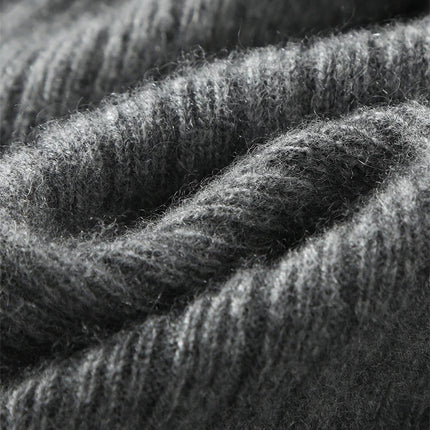 2025 Quality Woman 100% Cashmere Knitwear Thick Basic Skirts Autumn Winter Sexy Long A-Line Drawstring Vertical Stripe  Clothing PlatiNum