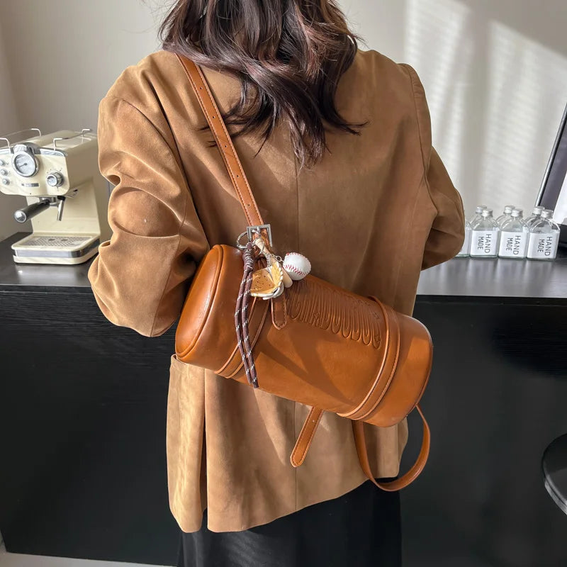 2025 Cylinder Pillow Bag for Women Multifunctional Shoulder Crossbody Bag with Pendant Winter Luxury Designer Handbag