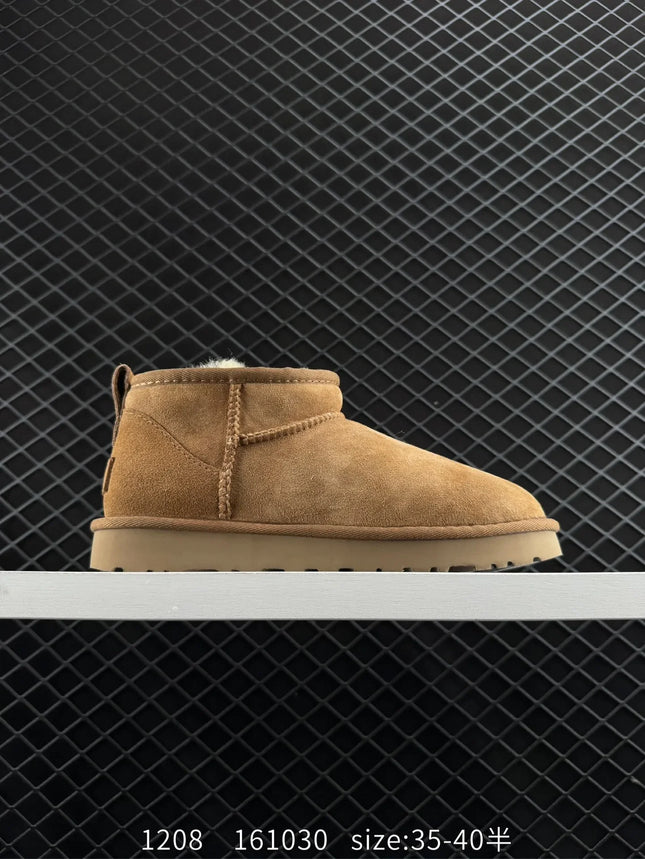 HOT NEW Classic Ultra Mini Platform Boots Leather Suede Wool Comfort Winter Womens Fur Slippers ‮04-53 seziS uggS