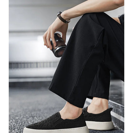 2025 Autumn New Fashion Shallow Mouth Casual Canvas Shoes for Men Breathable Comfortable Niche Design Versatile Chunky Sneakers
