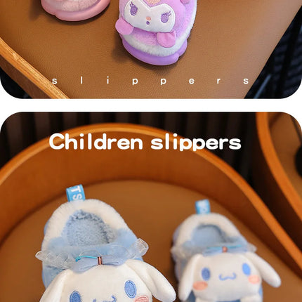 Winter Family Plush Slippers, Parent-Child Match Cartoon Indoor Home Shoes, Cozy Cotton-Lined Non-Slip Slides for All Ages