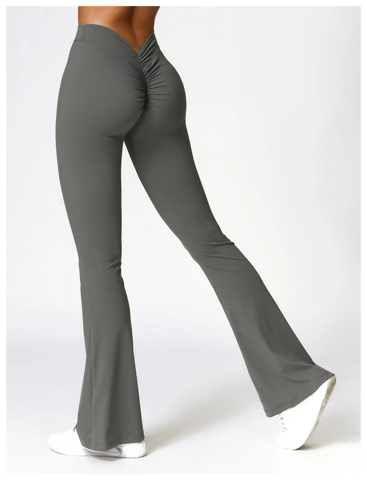 High Waist Flare Leggings Yoga Pants Women Wide Leg Pants Women Gym Workout Fitness Sports Flared Pants Latin Dance Trousers PlatiNum