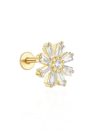 Orecchini con polsini piatti filettati con nappa tempestata di diamanti di nuovo stile, accessori per orecchie in stile europeo e americano. platinumshop