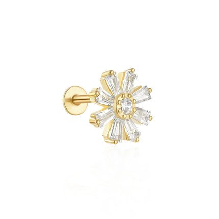 Orecchini con polsini piatti filettati con nappa tempestata di diamanti di nuovo stile, accessori per orecchie in stile europeo e americano. platinumshop