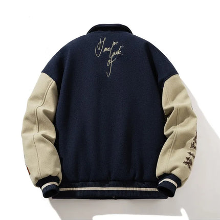 Man Baseball Jacket Winter Letter Embroidery Varsity Jacket Women American Vintage Coat Warm Fashion Hip Hop Original Original