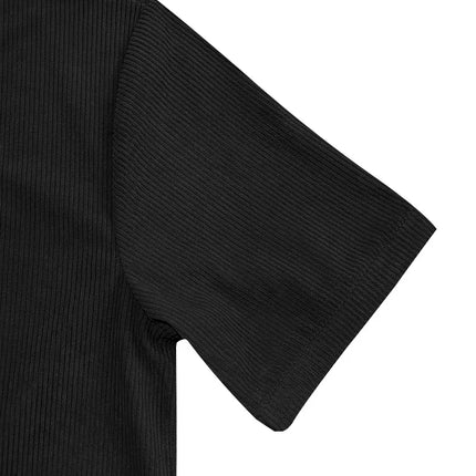 Men's European and American Summer Corduroy Solid Color Slim Casual V-Neck T-Shirt Amazon