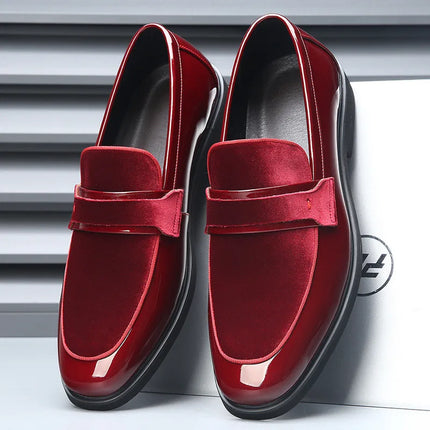 Nuove Scarpe da Cerimonia di Lusso per Uomo, Mocassini Rossi in Pelle Scamosciata, Calzature Formali Eleganti, Zapatos Hombre