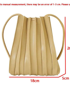 Summer Fashion New Crossbody Bag Women's PU Single Shoulder Mini Bag Luxury Versatile Pleated Casual Small Square Bag Handbags