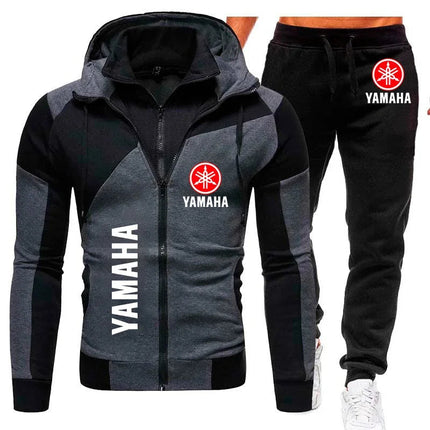Yamaha men's autumn and winter fashion sports suit, including zipper sweater and sports pants, provides comfort and casual style PlatiNum