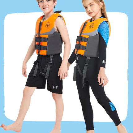Gilet di galleggiamento per bambini, giubbotto di salvataggio per bambini, giubbotto da nuoto per ragazzi e ragazze, ausilio per il nuoto con galleggiamento del costume da bagno