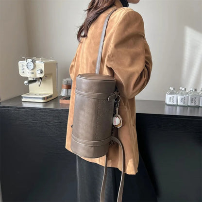 2025 Cylinder Pillow Bag for Women Multifunctional Shoulder Crossbody Bag with Pendant Winter Luxury Designer Handbag