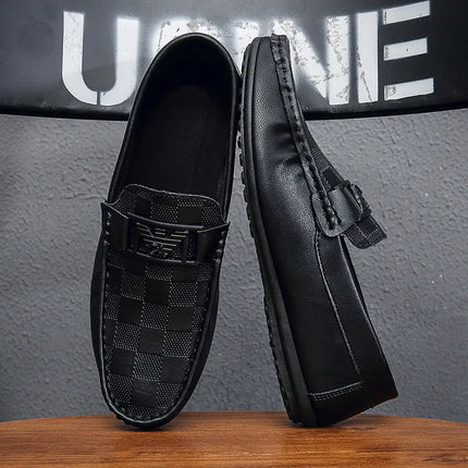 Scarpe casual da uomo con la nuova copertura piatta antiscivolo dal design a quadretti in stile britannico sono adatte per scarpe da ginnastica da uomo pigre