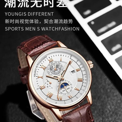 2024 Orologio da uomo alla moda Orologio da polso da uomo sportivo di lusso alla moda Orologio da uomo al quarzo con data in pelle luminosa impermeabile Orologio da uomo platinumshop