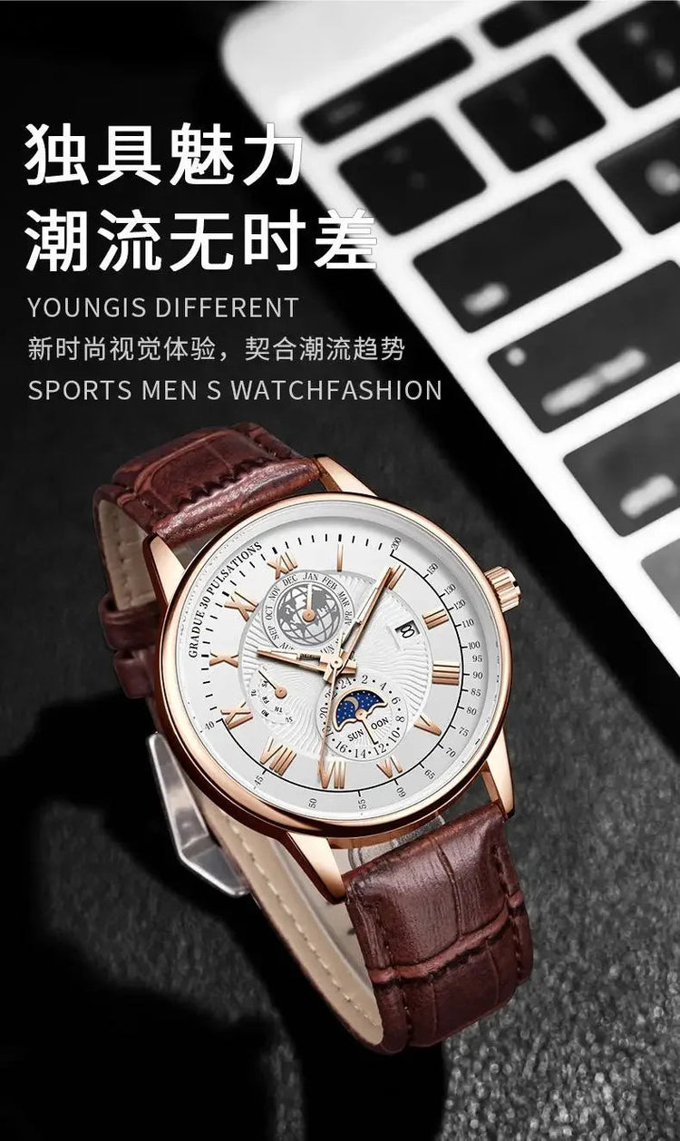 2024 Orologio da uomo alla moda Orologio da polso da uomo sportivo di lusso alla moda Orologio da uomo al quarzo con data in pelle luminosa impermeabile Orologio da uomo platinumshop