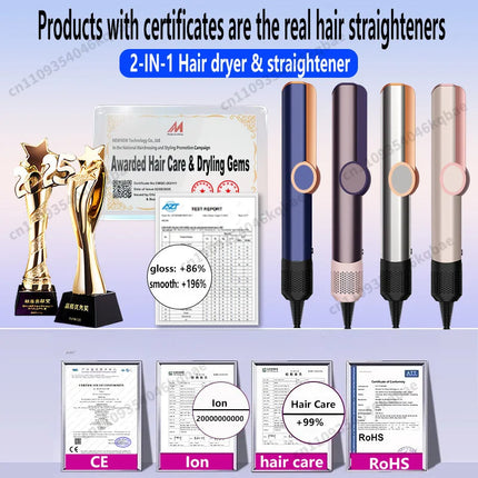 Professional Hair-care Styling Tool Hair Straightener & Hair Dryer Heat-Up Hair Flat Iron Negative Ion Iron Household Hair Dryer