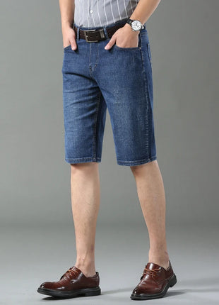 2025 New Blue Fashion Design Jeans da uomo Slim Fit Jeans corti da uomo dritti Pantaloncini estivi J
