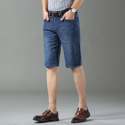 2025 New Blue Fashion Design Jeans da uomo Slim Fit Jeans corti da uomo dritti Pantaloncini estivi Jeans Jeans da uomo elasticizzati