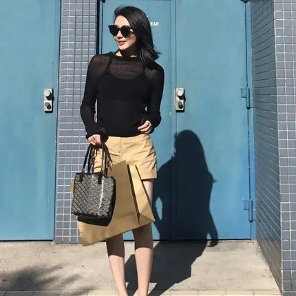 Borsa da Shopping in Vera Pelle di Alta Qualità per Donna, 20cm, Set di 2 Pezzi con Piccolo Portamonete