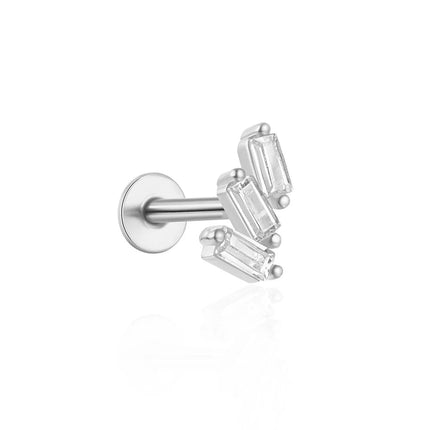 Orecchini con polsini piatti filettati con nappa tempestata di diamanti di nuovo stile, accessori per orecchie in stile europeo e americano. platinumshop