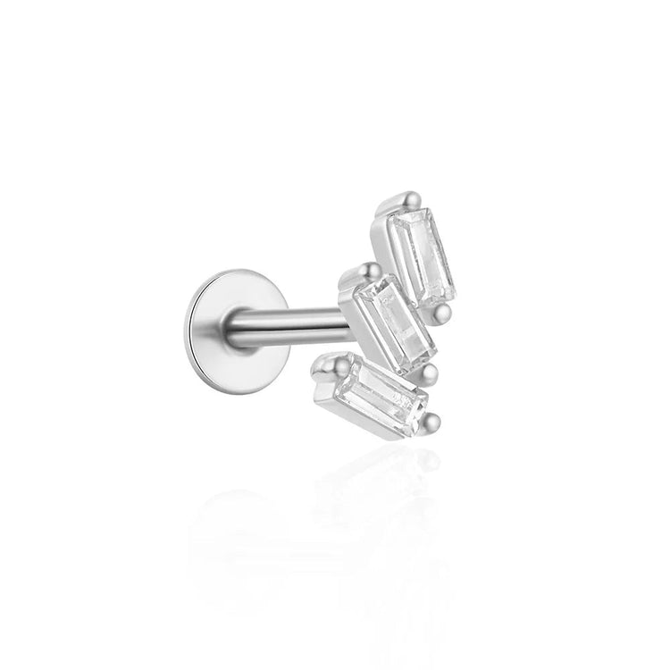 Orecchini con polsini piatti filettati con nappa tempestata di diamanti di nuovo stile, accessori per orecchie in stile europeo e americano. platinumshop