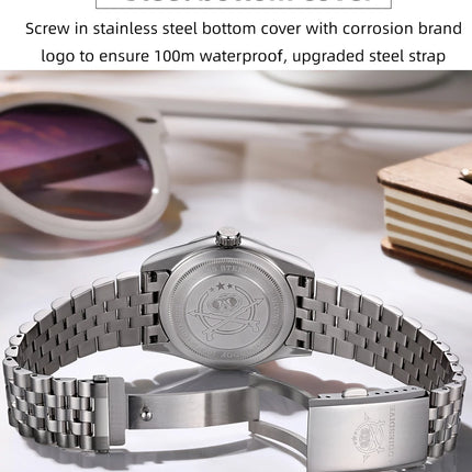 ADDIESDIVE Watch For Men Sapphire Glass Luminous 10Bar Diving Jubilee Strap 316L Stainless Steel VH31 Movement Quartz Watch