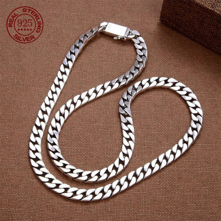 100% S925 Collana in argento sterling Bracciale Punk S925 Gioielli in argento Non sbiadisce mai Carry certificato Uomo Donna Gioielli Regali platinumshop