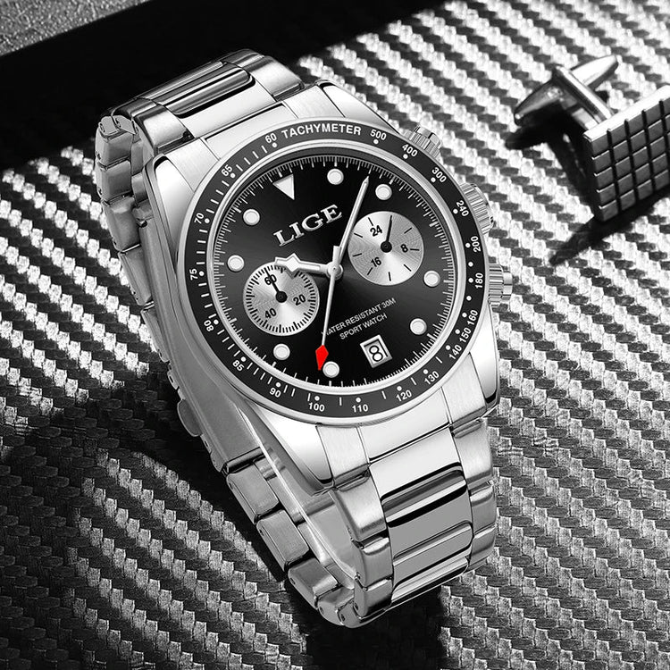 LIGE Nuovi orologi da uomo Orologi da polso al quarzo da uomo di lusso delle migliori marche Cronografo sportivo impermeabile e luminoso Relogio Masculino+BOX platinumshop