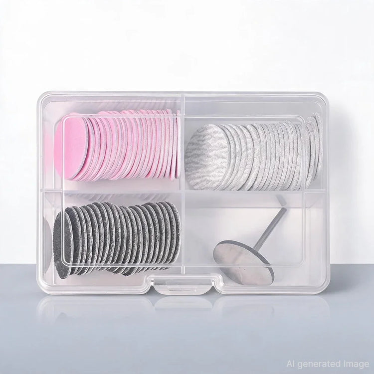 Dead Skin Replaceable Sanding Paper Set for Manicure Pedicure With Metal Disc Nail Drill Bit Calluses Removal Foot Care Tool Acc 2028