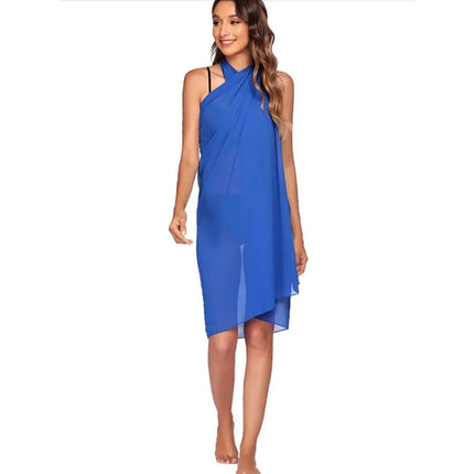 Sarong Lungo in Chiffon, Copricostume Trasparente da Spiaggia, Sciarpa Sexy per Bikini, Copricostume Unico per Donne in Vacanza platinumshop
