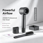 High Speed Hair Dryer 1600W Brushless Blow Dryer 110000RPM Low Noise 57dB Negative Ion Cold Shot Compact Styling Tool With Concentrator Nozzle For Home Salon