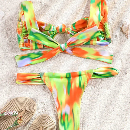 ZRTAK Costume a due pezzi Bikini 2025 Costume da bagno donna Push Up Costume da bagno Bikini sexy Set Costumi da bagno Stampa Beachwear Biquinis solidi platinumshop