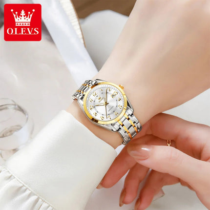 OLEVS 3666 Orologi da Donna Originali al Quarzo Impermeabili Luminosi Regalo per Donna Cronografo con Data Reloj Mujer platinumshop