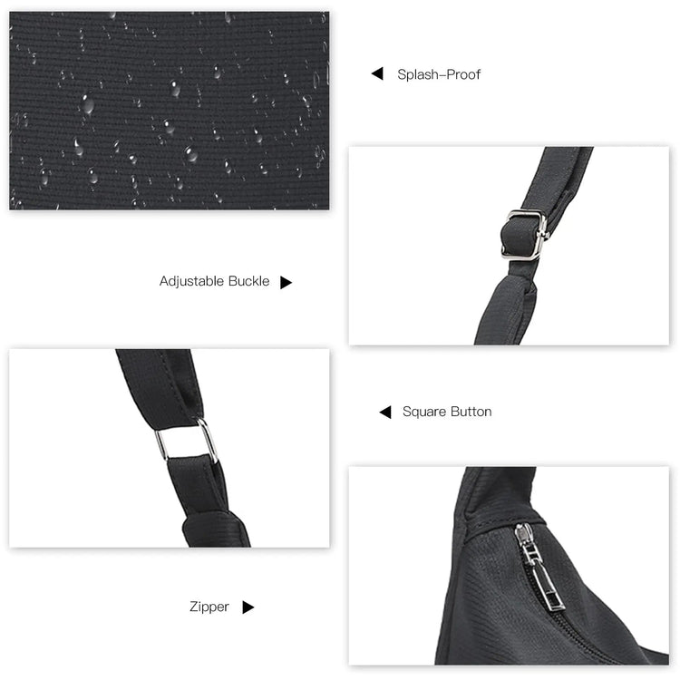 Miss Lulu 2-Piece Set-Large Capacity & Adjustable Shoulder belt-WOMEN'S Crescent Crossbody bag Casual PlatiNum