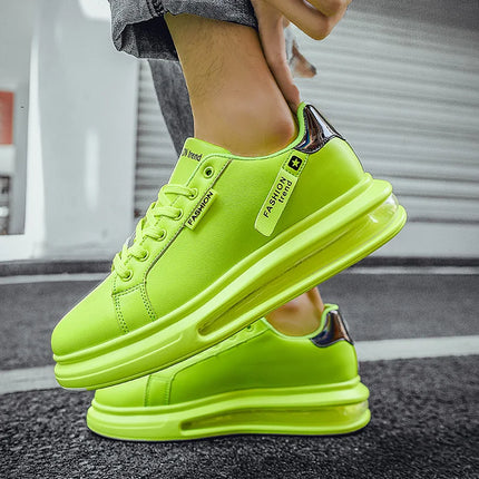 Men's Platform Sneakers Solid Design Sports Running Tennis Sneakers Lace Up Walking Trainers Shoes Casual Outdoor Shoes 39-44