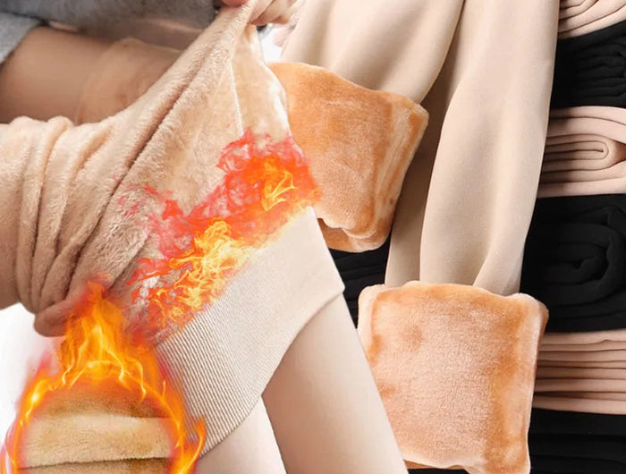 Fleece Lined Tights Women Winter Thermal Leggings Polar Skin Black Opaque Stockings Thick Warm Pantyhose Colorful Leg Warmers PlatiNum