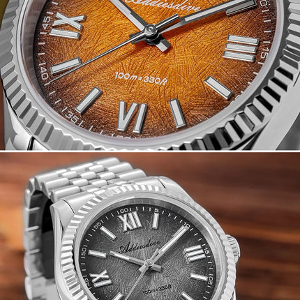 ADDIESDIVE New 36mm Watch for Men AD2512 Luxury Sapphire VH31 Quartz Wristwatch 100m Waterproof Stainless Steel Luminous Watches