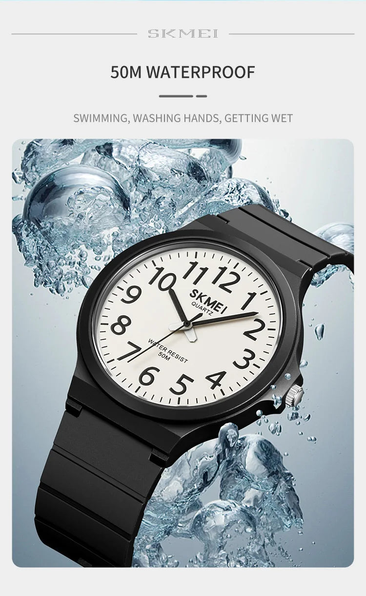 SKMEI Top Brand Casual Quartz Wristwatches Mens New Simple TPU Strap 3Bar Waterproof Watches For Male Time Clock Reloj Hombre
