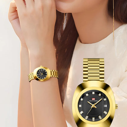 2024 nuove donne orologio ovale 34mm movimento al quarzo in acciaio inossidabile marchio di lusso acqua diamante oro nero vestito casual orologio da banchetto platinumshop
