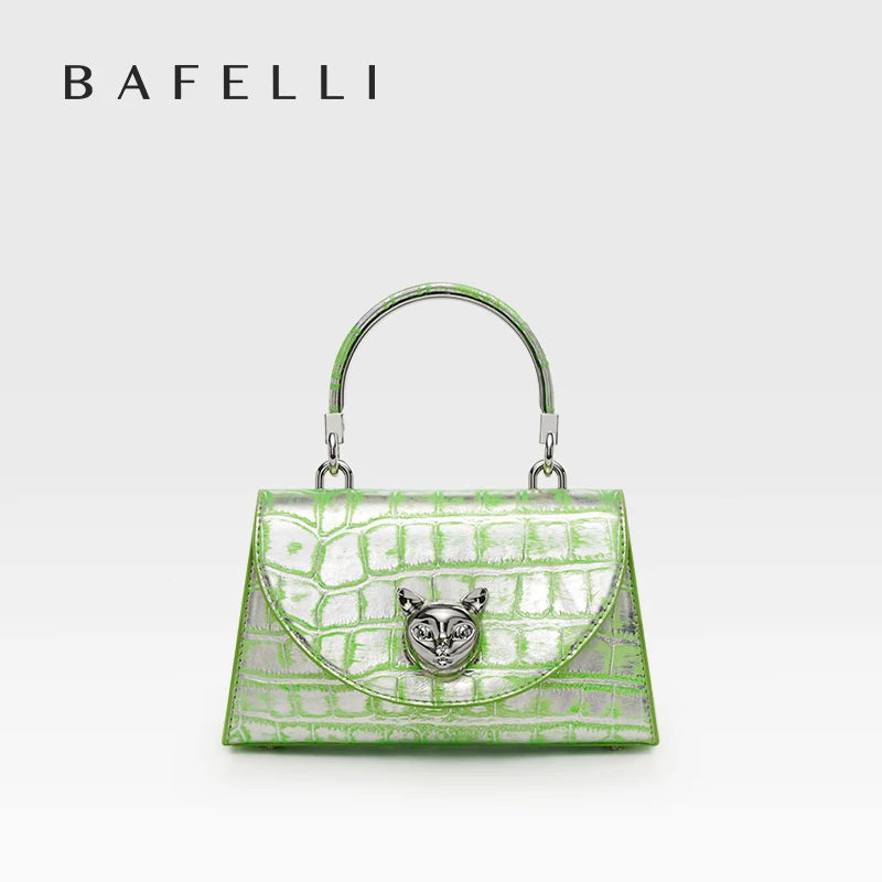 BAFELLI 2025 NUOVA BORSA DA DONNA DESIGNER ORIGINALE MARCA DI LUSSO CAT CASUAL STYLE TREND BORSA BORSA IN PELLE CROCODILE