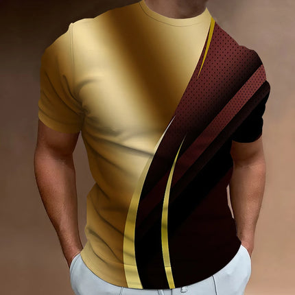 Men's Printed 3D Line T-shirts Fashion Men's T-shirt Street Designer Oversized Short Sleeve T-shirt Daily Casual Sportswear