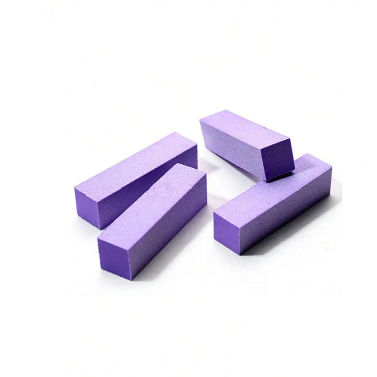5Pc Nail Buffer Block, 3 Way 100/180 Grit Nail Sanding Block, Medium Fine Sand for Acrylic Gel Nail Polishing, Professional Manicure Pedicure Tool, Pink Purple
